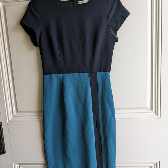 Adrianna Papell Midi Dress in Aqua and Black - Women's XS - Picture 2 of 4